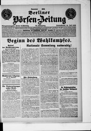 Berliner Börsen-Zeitung vom 19.07.1930