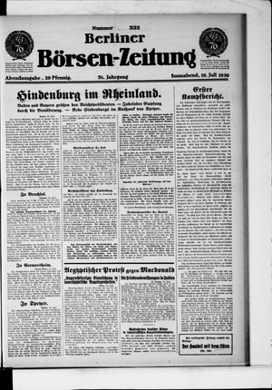 Berliner Börsen-Zeitung vom 19.07.1930