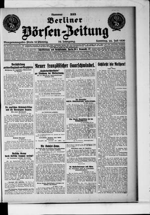 Berliner Börsen-Zeitung vom 20.07.1930