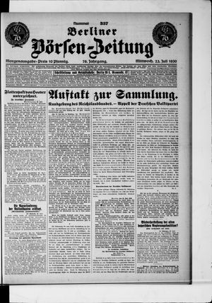 Berliner Börsen-Zeitung vom 23.07.1930