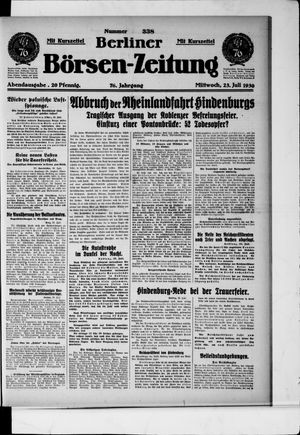 Berliner Börsen-Zeitung vom 23.07.1930