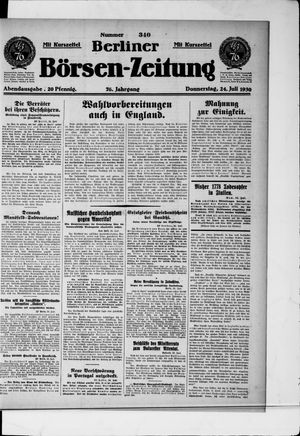 Berliner Börsen-Zeitung vom 24.07.1930