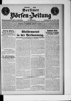 Berliner Börsen-Zeitung vom 26.07.1930