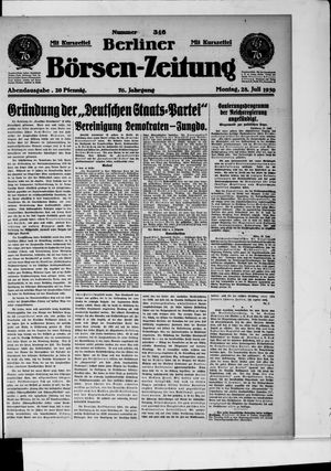 Berliner Börsen-Zeitung vom 28.07.1930