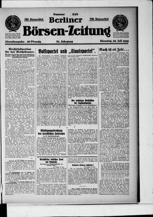 Berliner Börsen-Zeitung vom 29.07.1930