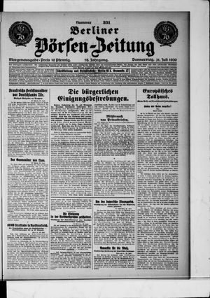 Berliner Börsen-Zeitung vom 31.07.1930