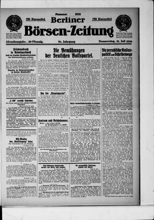 Berliner Börsen-Zeitung vom 31.07.1930