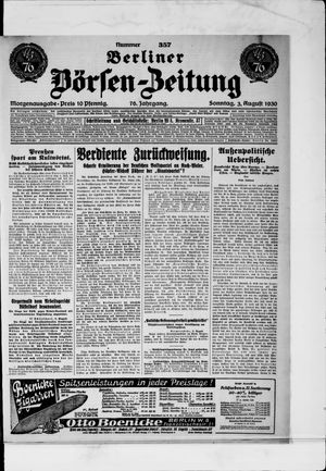 Berliner Börsen-Zeitung vom 03.08.1930