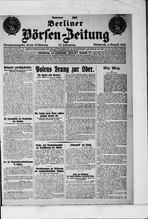 Berliner Börsen-Zeitung vom 06.08.1930