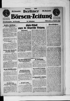 Berliner Börsen-Zeitung vom 06.08.1930