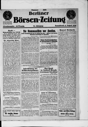 Berliner Börsen-Zeitung vom 09.08.1930