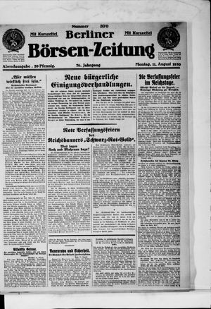 Berliner Börsen-Zeitung vom 11.08.1930