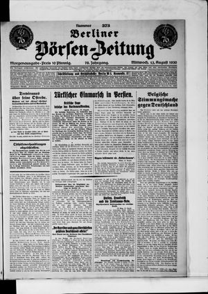 Berliner Börsen-Zeitung vom 13.08.1930