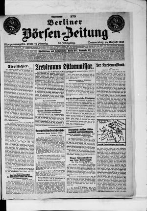 Berliner Börsen-Zeitung vom 14.08.1930