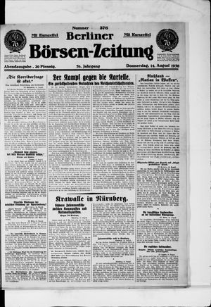 Berliner Börsen-Zeitung vom 14.08.1930