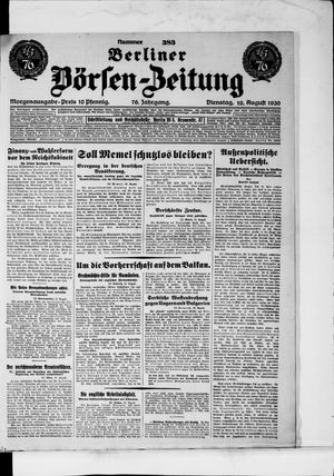 Berliner Börsen-Zeitung vom 19.08.1930