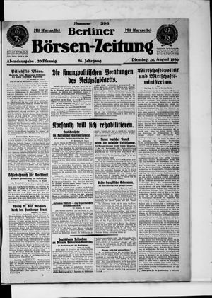 Berliner Börsen-Zeitung vom 26.08.1930