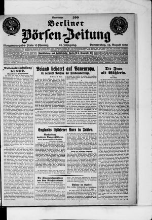 Berliner Börsen-Zeitung vom 28.08.1930