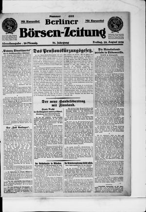 Berliner Börsen-Zeitung vom 29.08.1930