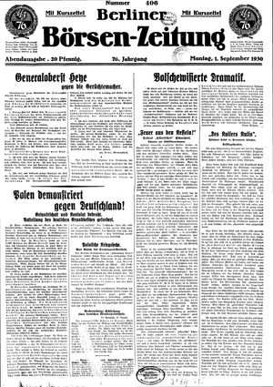 Berliner Börsen-Zeitung vom 01.09.1930