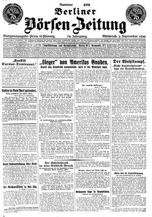 Berliner Börsen-Zeitung vom 03.09.1930