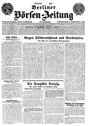 Berliner Börsen-Zeitung vom 04.09.1930