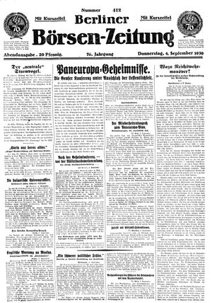 Berliner Börsen-Zeitung vom 04.09.1930