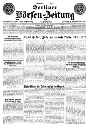 Berliner Börsen-Zeitung vom 05.09.1930