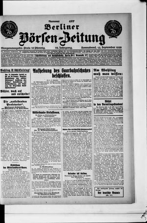 Berliner Börsen-Zeitung vom 13.09.1930