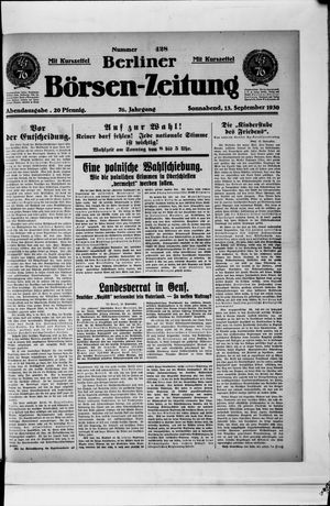 Berliner Börsen-Zeitung vom 13.09.1930
