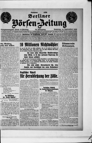 Berliner Börsen-Zeitung vom 14.09.1930