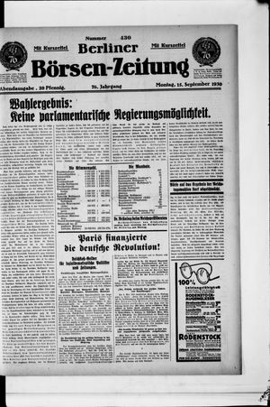 Berliner Börsen-Zeitung vom 15.09.1930