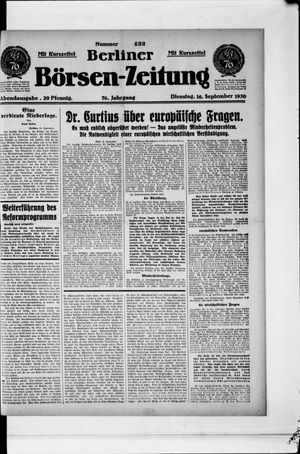 Berliner Börsen-Zeitung vom 16.09.1930
