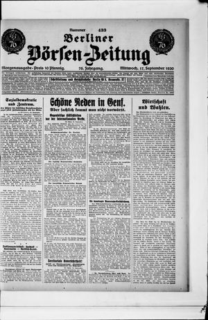 Berliner Börsen-Zeitung vom 17.09.1930
