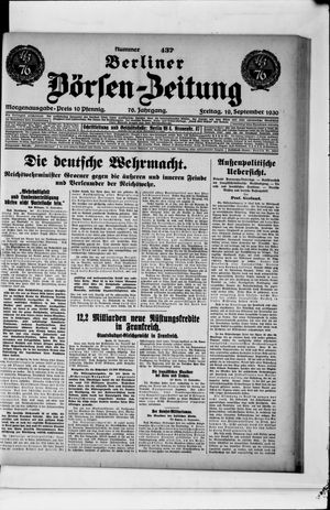 Berliner Börsen-Zeitung vom 19.09.1930