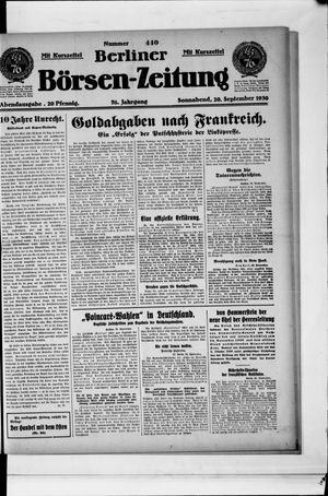 Berliner Börsen-Zeitung vom 20.09.1930