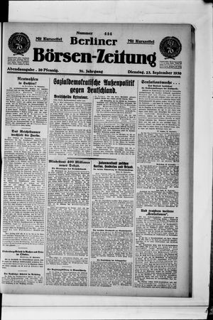 Berliner Börsen-Zeitung vom 23.09.1930