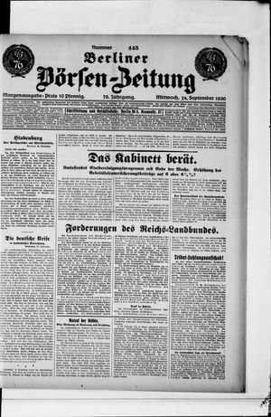 Berliner Börsen-Zeitung vom 24.09.1930