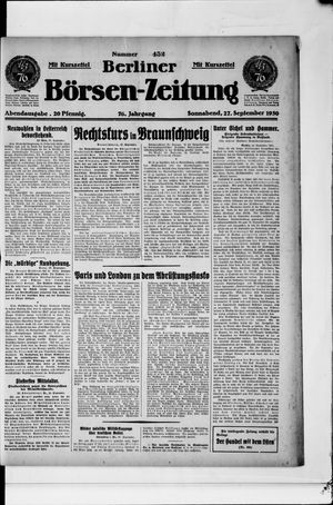 Berliner Börsen-Zeitung vom 27.09.1930