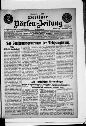 Berliner Börsen-Zeitung vom 01.10.1930