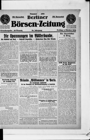 Berliner Börsen-Zeitung vom 03.10.1930
