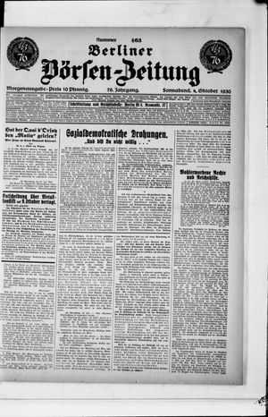 Berliner Börsen-Zeitung vom 04.10.1930
