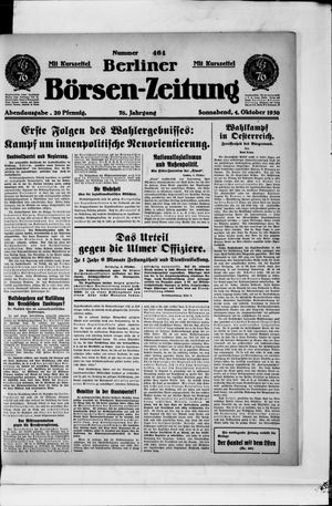 Berliner Börsen-Zeitung vom 04.10.1930