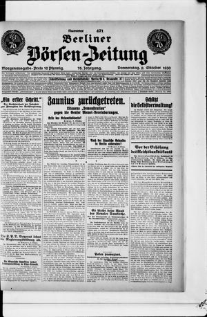 Berliner Börsen-Zeitung vom 09.10.1930