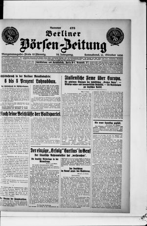 Berliner Börsen-Zeitung vom 11.10.1930