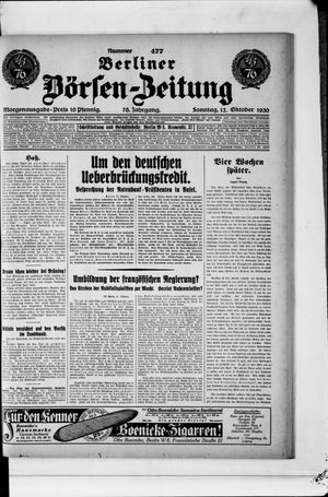 Berliner Börsen-Zeitung vom 12.10.1930