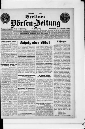 Berliner Börsen-Zeitung vom 15.10.1930