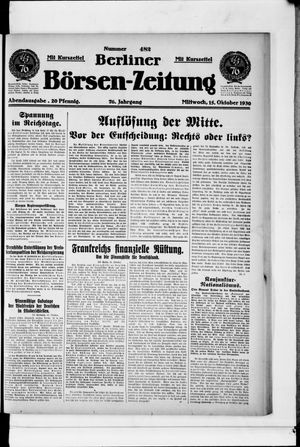 Berliner Börsen-Zeitung vom 15.10.1930