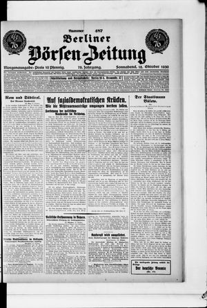 Berliner Börsen-Zeitung vom 18.10.1930