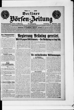Berliner Börsen-Zeitung vom 19.10.1930